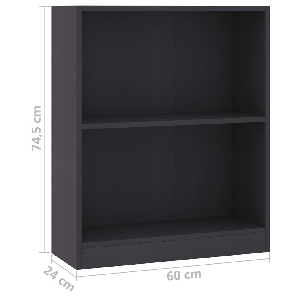 furnicato Bücherregal Grau Holzwerkstoff cm 60x24x74,5