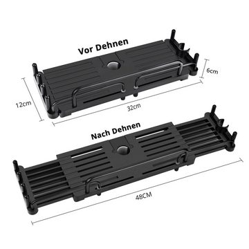 BlauCoastal Duschkorb Duschablage zum hängen Badezimmer Organizer (1 St., Duschregal Ohne Bohren, Duschstangen-Aufbewahrungsregal), Für 18 mm-25 mm Duschstange Schwarz,Teleskopisch 32-48cm