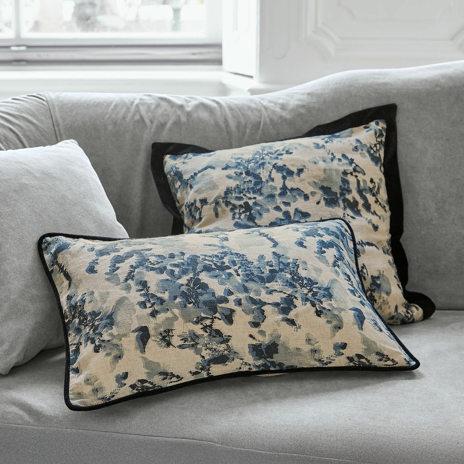 Mirabeau Kissenhülle Kissenhülle 2er Set Miretique blau/weiß