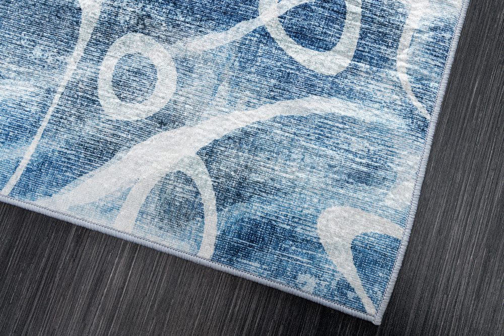 riess-ambiente Designteppich OCEAN 230x160cm blau weiß · Kurzflor-Teppich im maritimen Design, rechteckig, Höhe: 8 mm, Wohnzimmer · Indoor · pflegeleicht · Grafikmuster · Schlafzimmer
