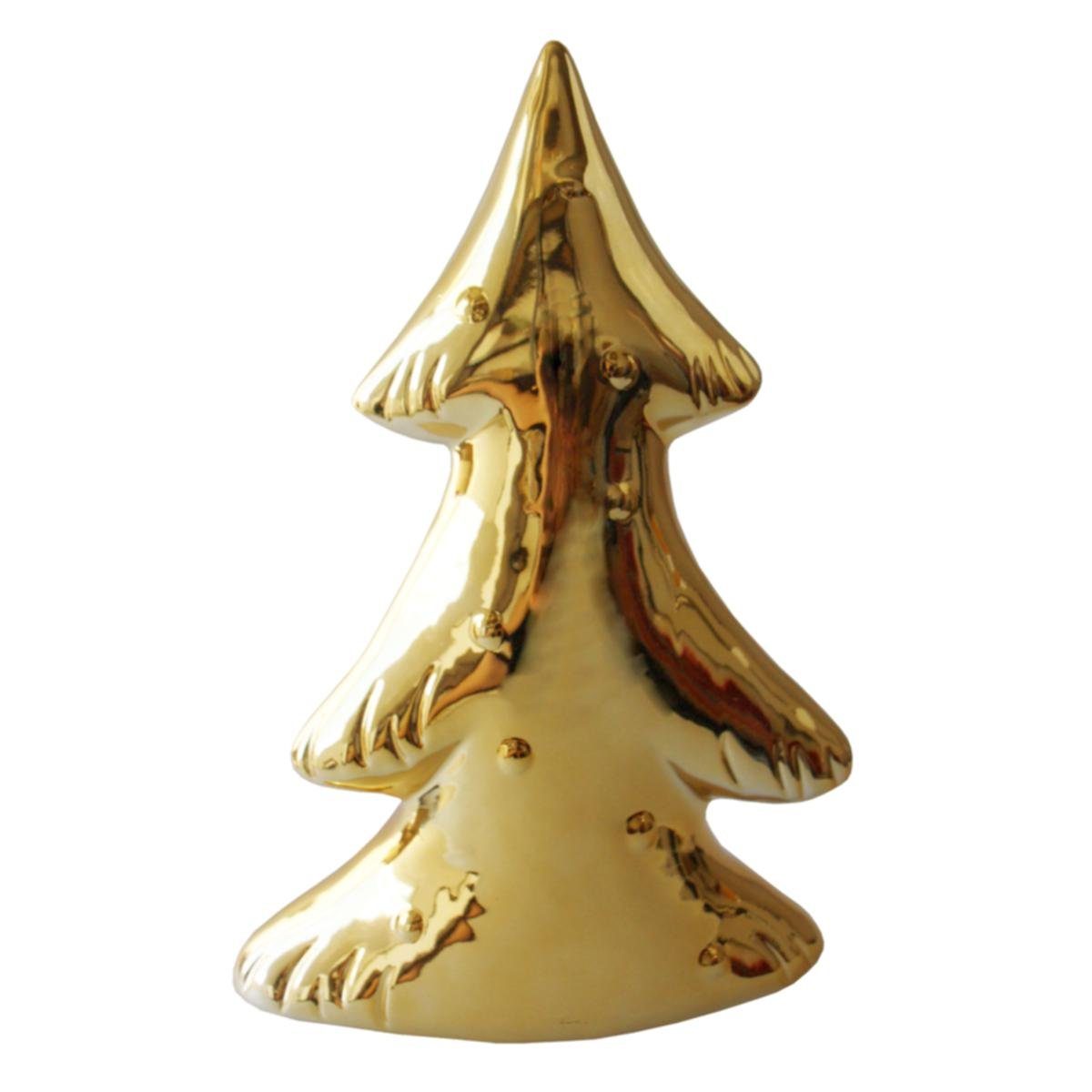 440s Weihnachtsfigur 440s Tannenbaum goldfarben ca. H 30 cm