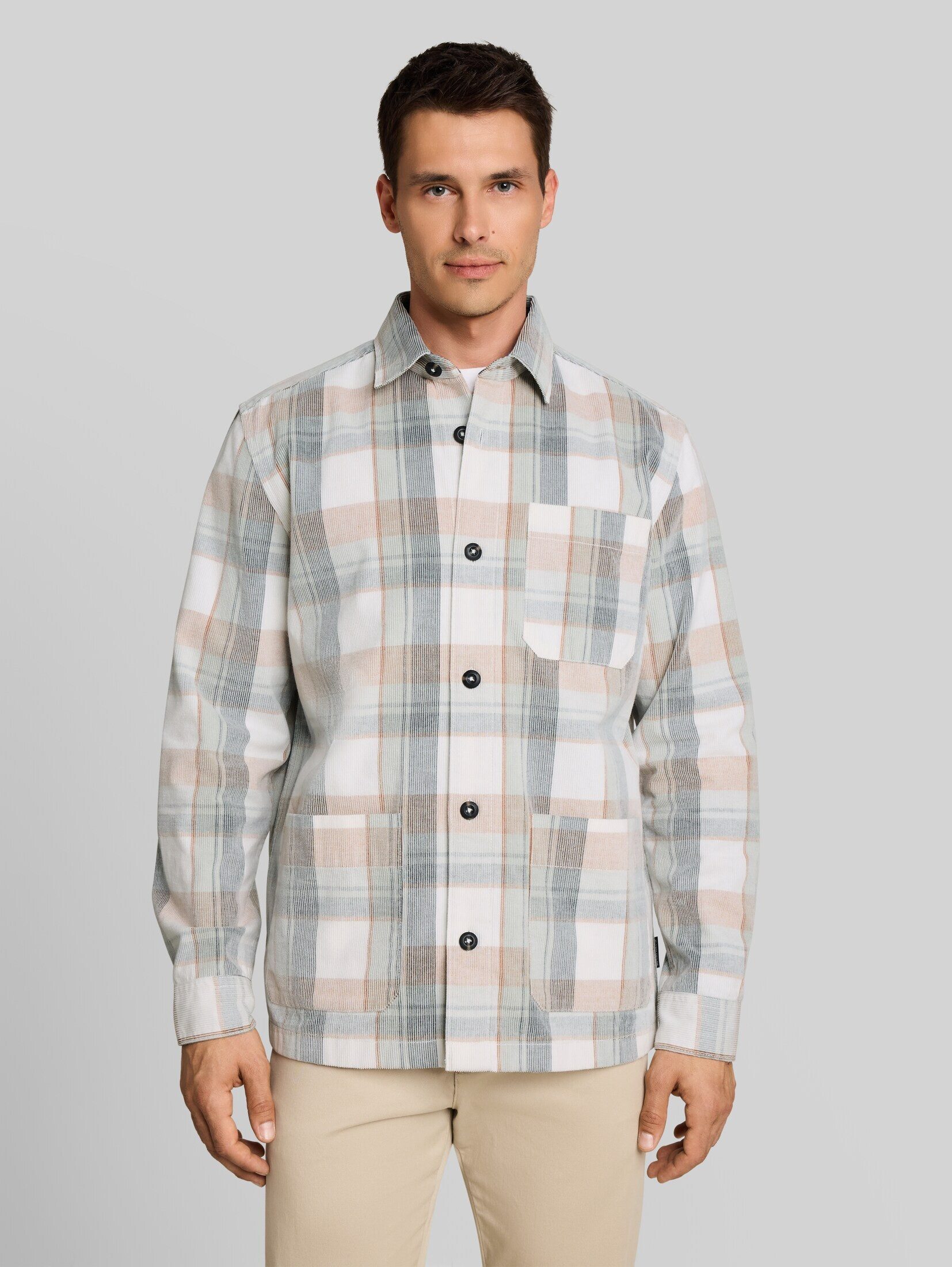 TOM TAILOR Langarmhemd Blusen & Shirts Cord Overshirt mit Karomuster