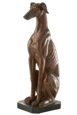 J-line Dekoobjekt Realistische Windhund-Skulptur, Polyresin, Braun - 2 Größen