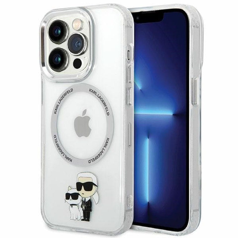 KARL LAGERFELD Handyhülle Hülle Case iPhone 13 Pro MagSafe Katze Choupette 6,1 Zoll, Kantenschutz