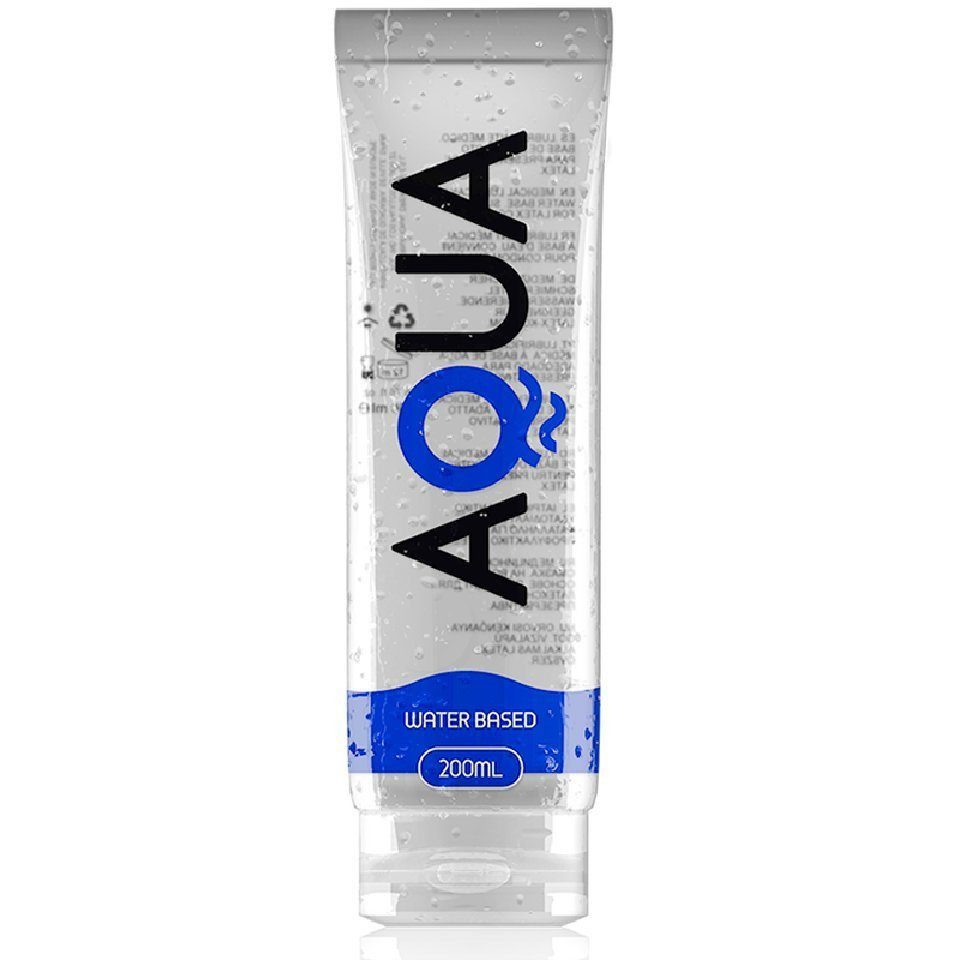 denu-shop Gleitgel Gleitmittel Gleitcreme AQUA Quality Wasserbasis 200ml ohne Kleben, Packung, 1-tlg., Lange Gleitkapazität