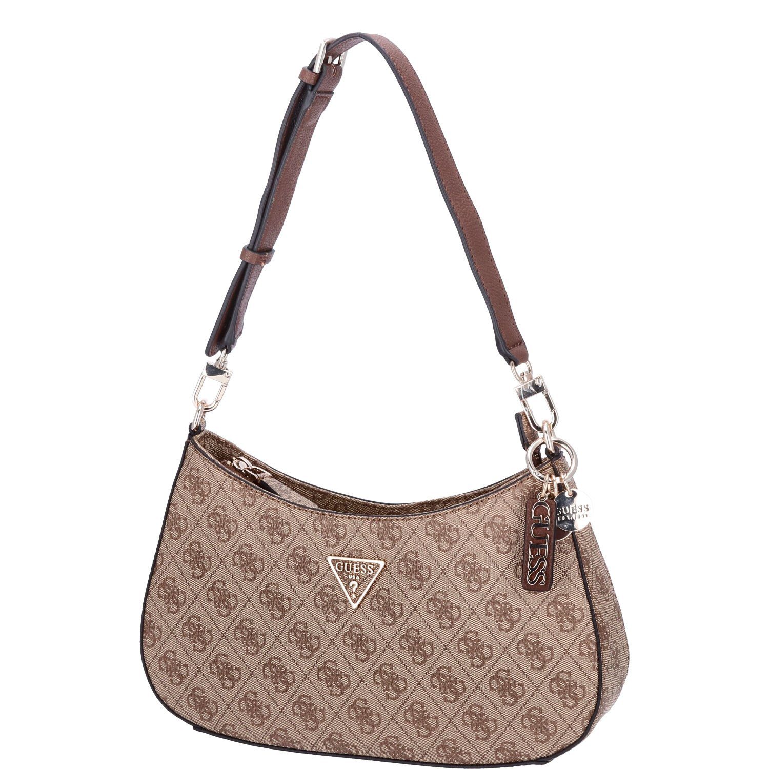 Guess Umhängetasche GUESS Damen Schultertasche Noelle Latte Logo-Brown (1-tlg)