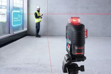 Bosch Professional Punkt- und Linienlaser GLL 3-80 C, Mit 1x Akku 2 Ah, Schutztasche & Laser-Empfänger LR 7 - in L-BOXX 136