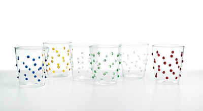 Zafferano Gläser-Set Party- Handgemachtes Gläser Set 6 Stück - Farblich Sortiert, 6-teiliges Set