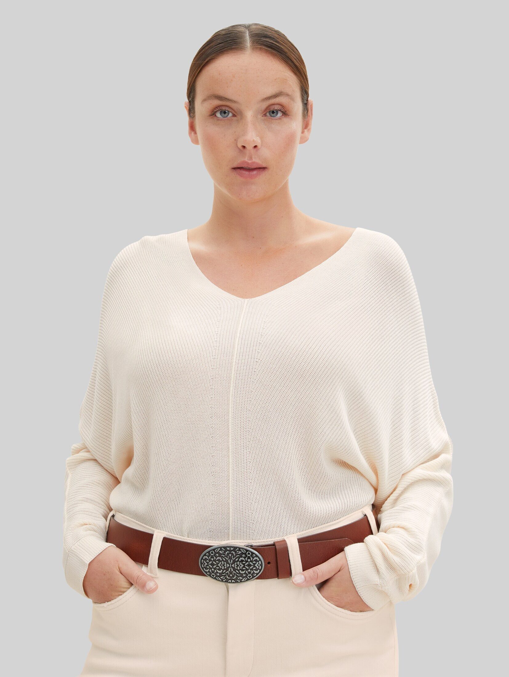 TOM TAILOR Ledergürtel Belts TTTAYLOR Plus Size - Ledergürtel mit Koppelschließe