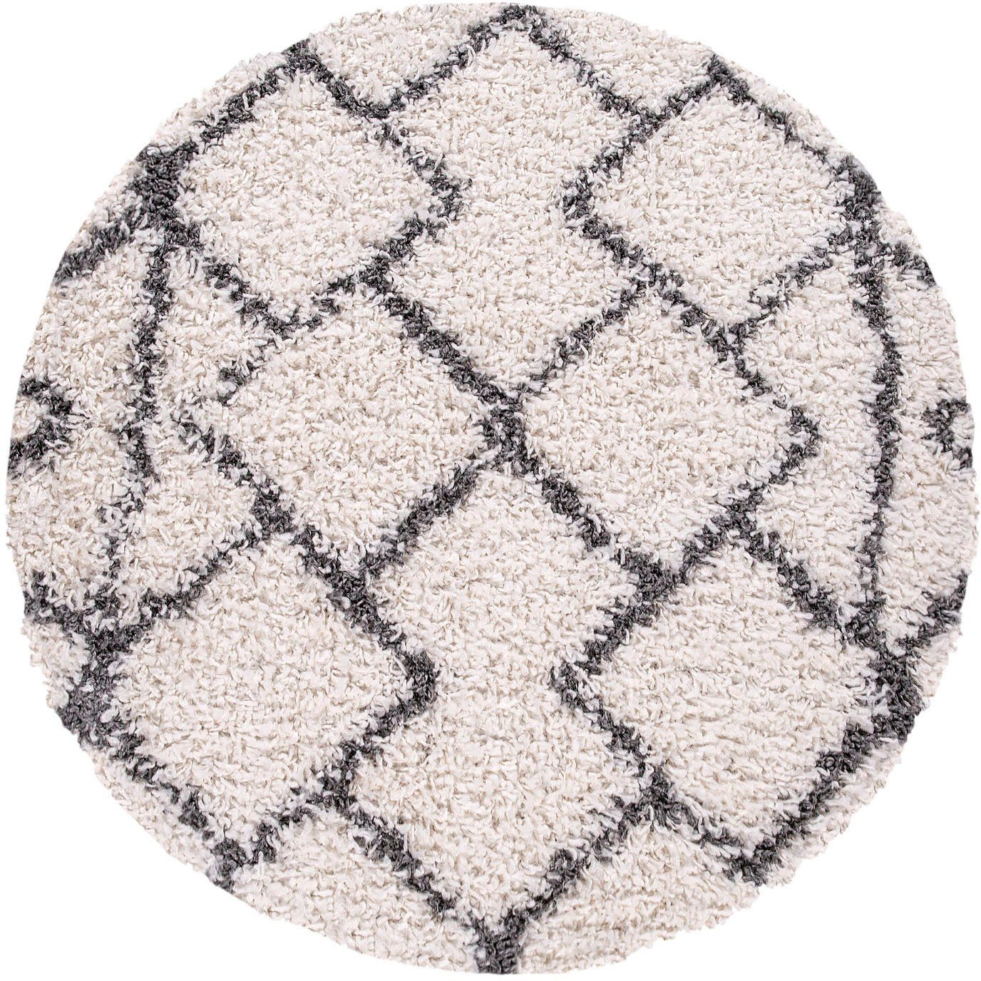 HochflorTeppich »Kalmar 450«, Paco Home, rund, Höhe 44 mm, Shaggy