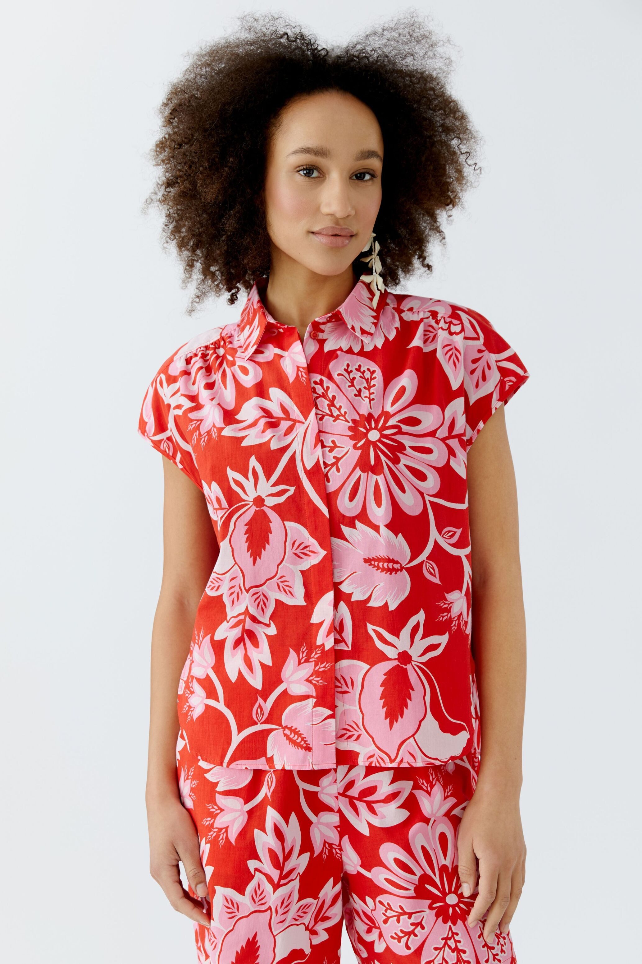 Oui Kurzarmbluse Bluse reine Baumwolle günstig online kaufen