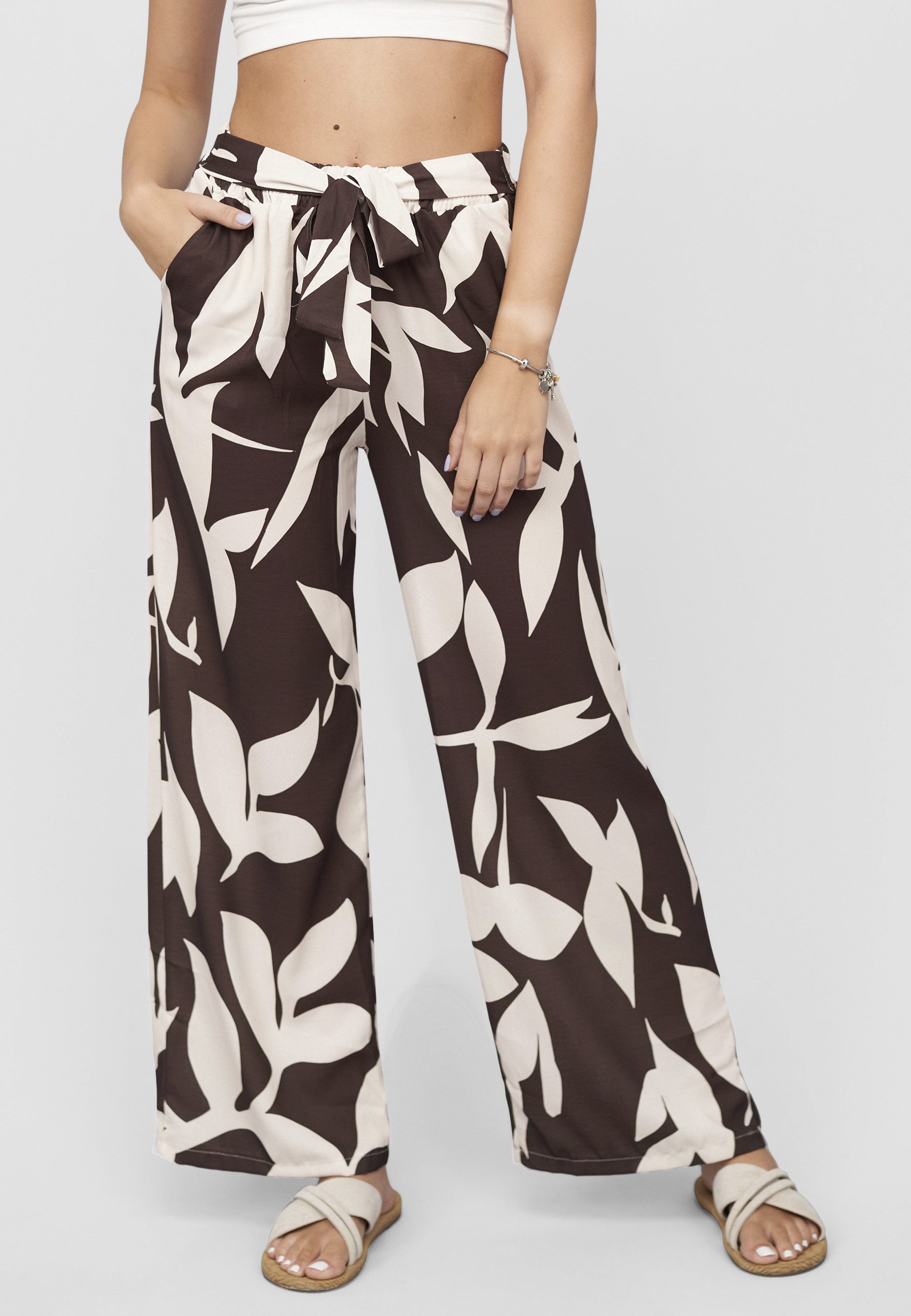 CLOUD 5IVE Stoffhose CLOUD 5IVE Pants with tie belt and aop floral print (1-tlg) – Bild 3 von 5