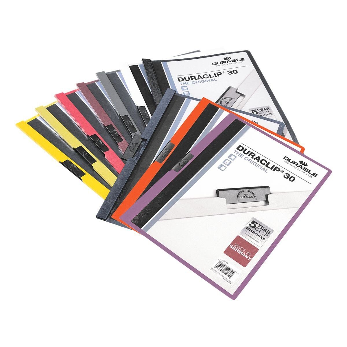DURABLE Hefter Duraclip 30, mit Klemmfunktion, Format DIN A4, bis 30 Blatt