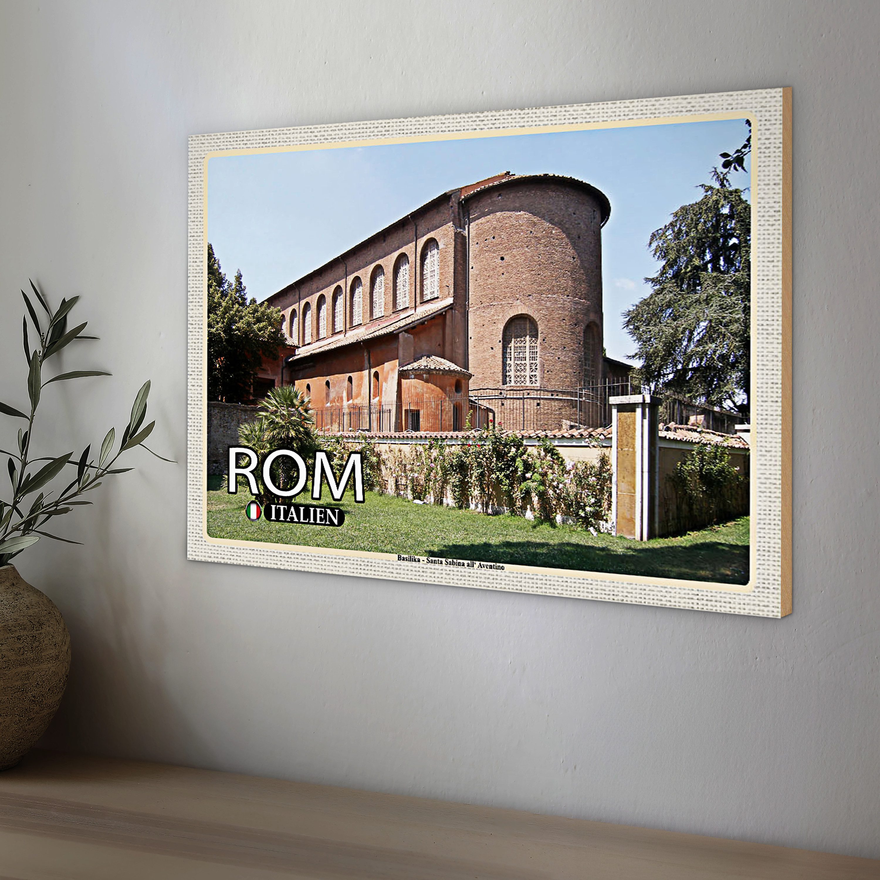 Roomando Holzbild Reise Rom Santa Sabina All´Aventino 40x30cm
