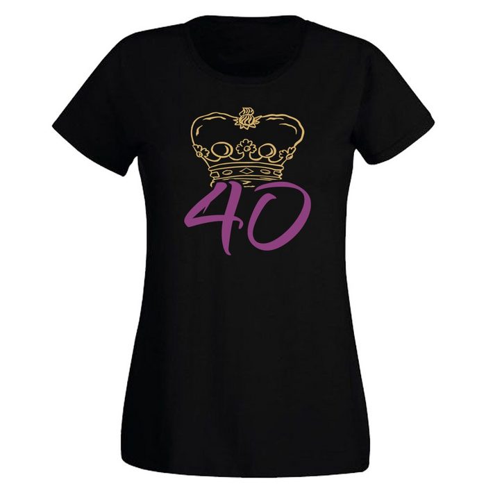 G-graphics T-Shirt Damen T-Shirt - Krone – 40 zum 40ten Geburtstag • mit trendigem Frontprint • Aufdruck auf der Vorderseite • Spruch / Sprüche / Print / Motiv • für jung & alt