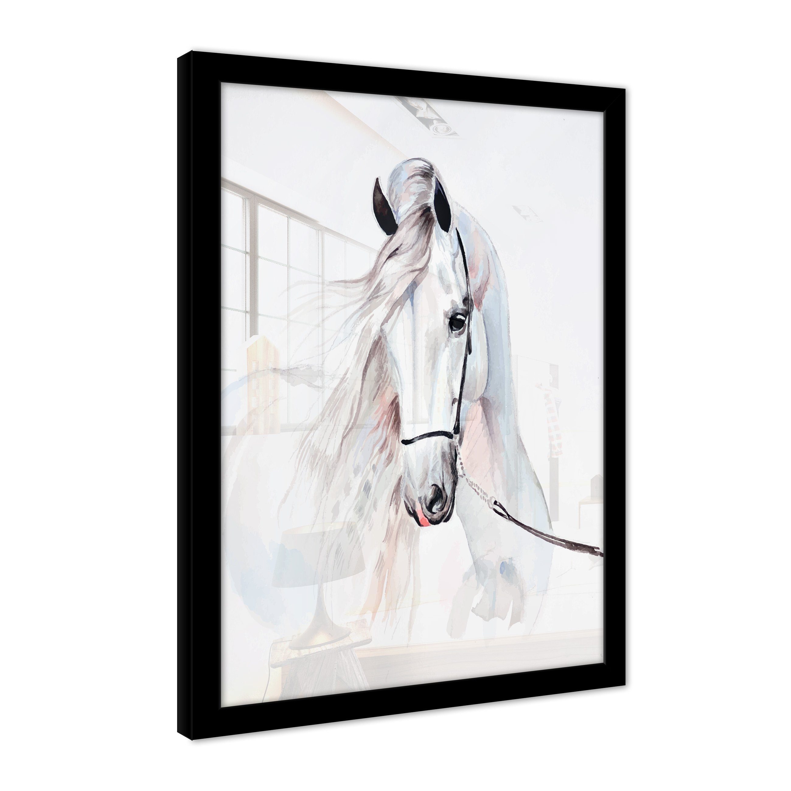 Wallarena Poster Aquarell - Mehrfarbig - Elegant - Leinwand - Schlafzimmer, Aquarell, 150x105cm