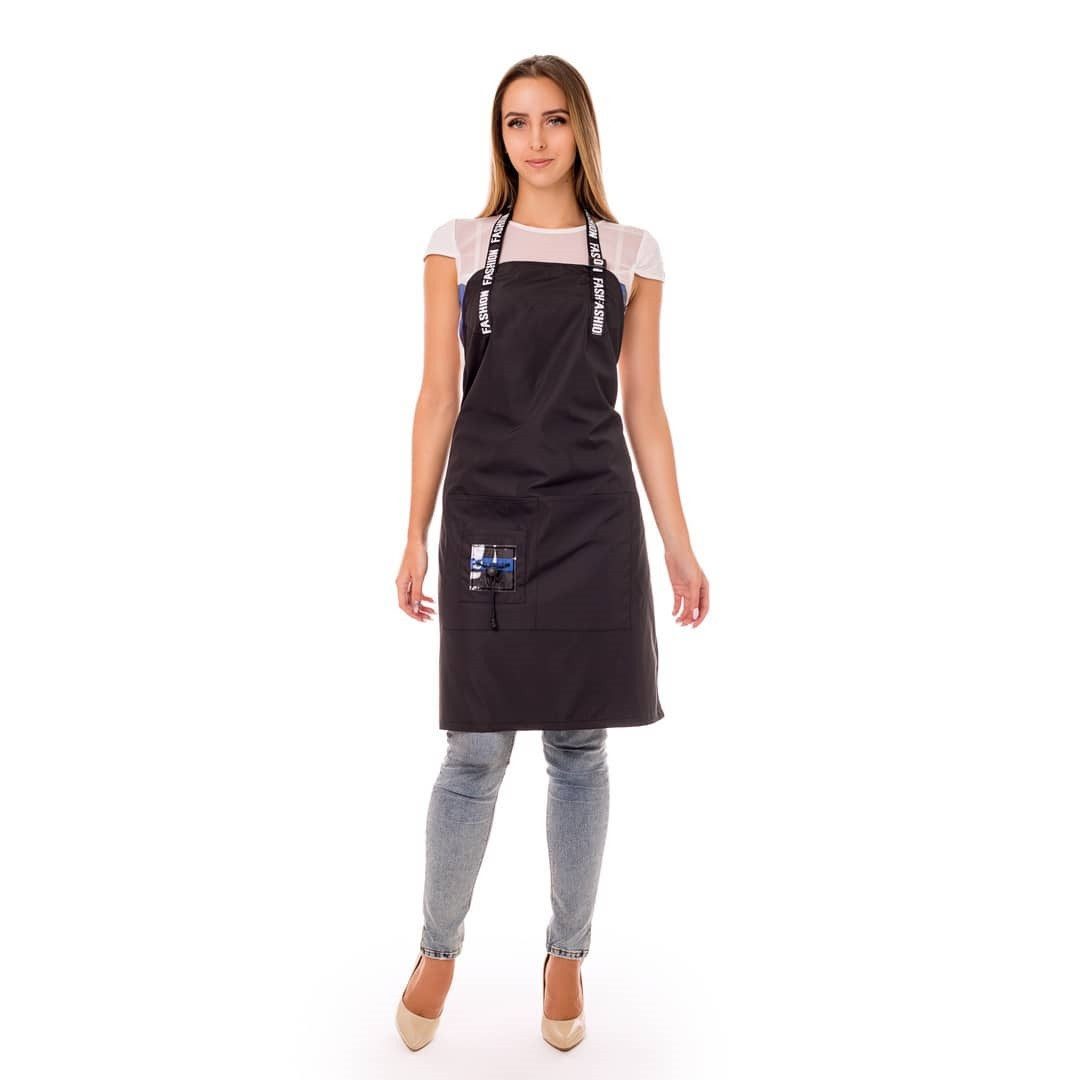 STM Company Kittelschürze Dekor Berufsschürze mit Fastex-Verschluss & Taschen, Universell für Friseure & Gastronomie