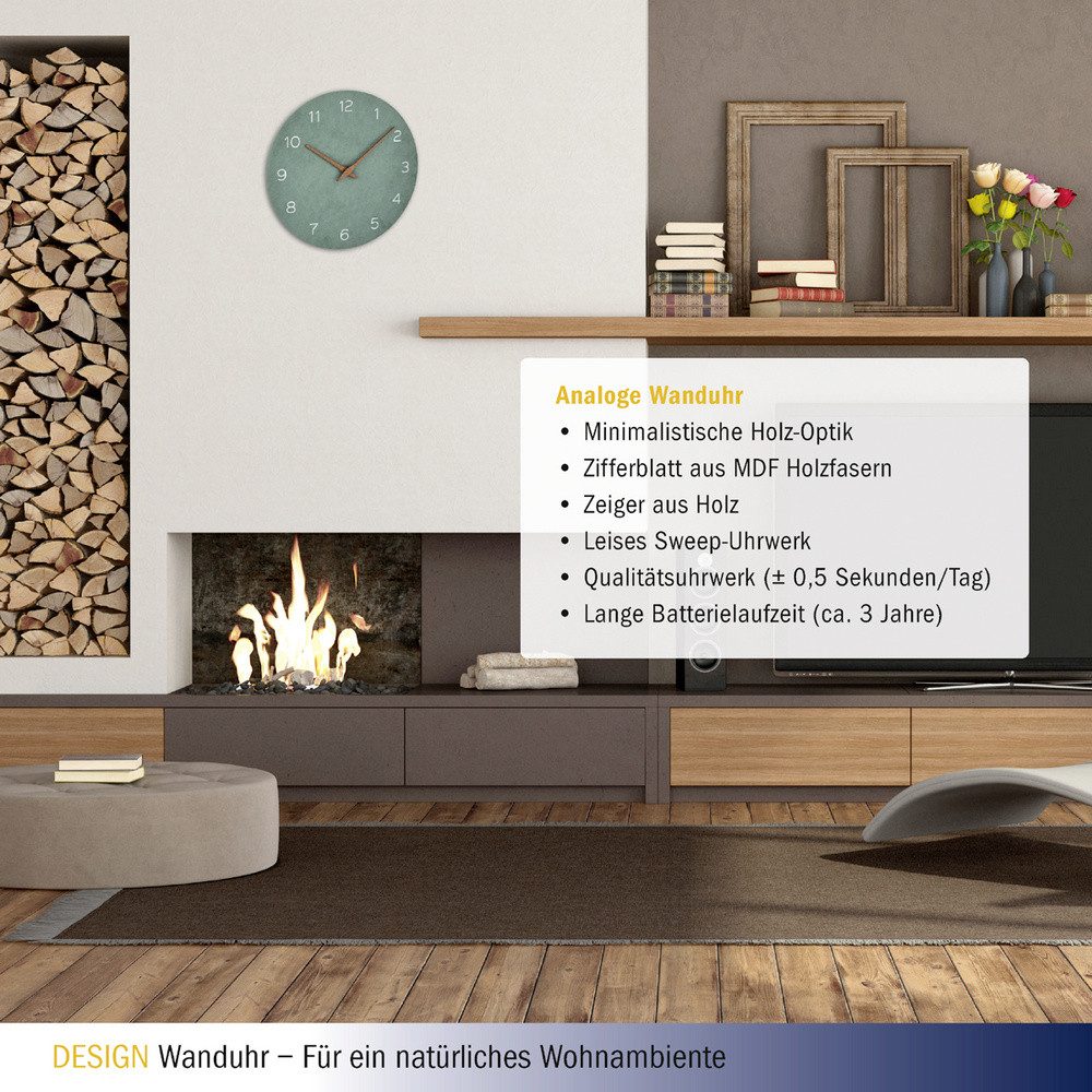 TFA Dostmann Wanduhr TFA Dostmann 60.3054.04 Quarz Wanduhr 297 mm x 45 mm Jade, Grün