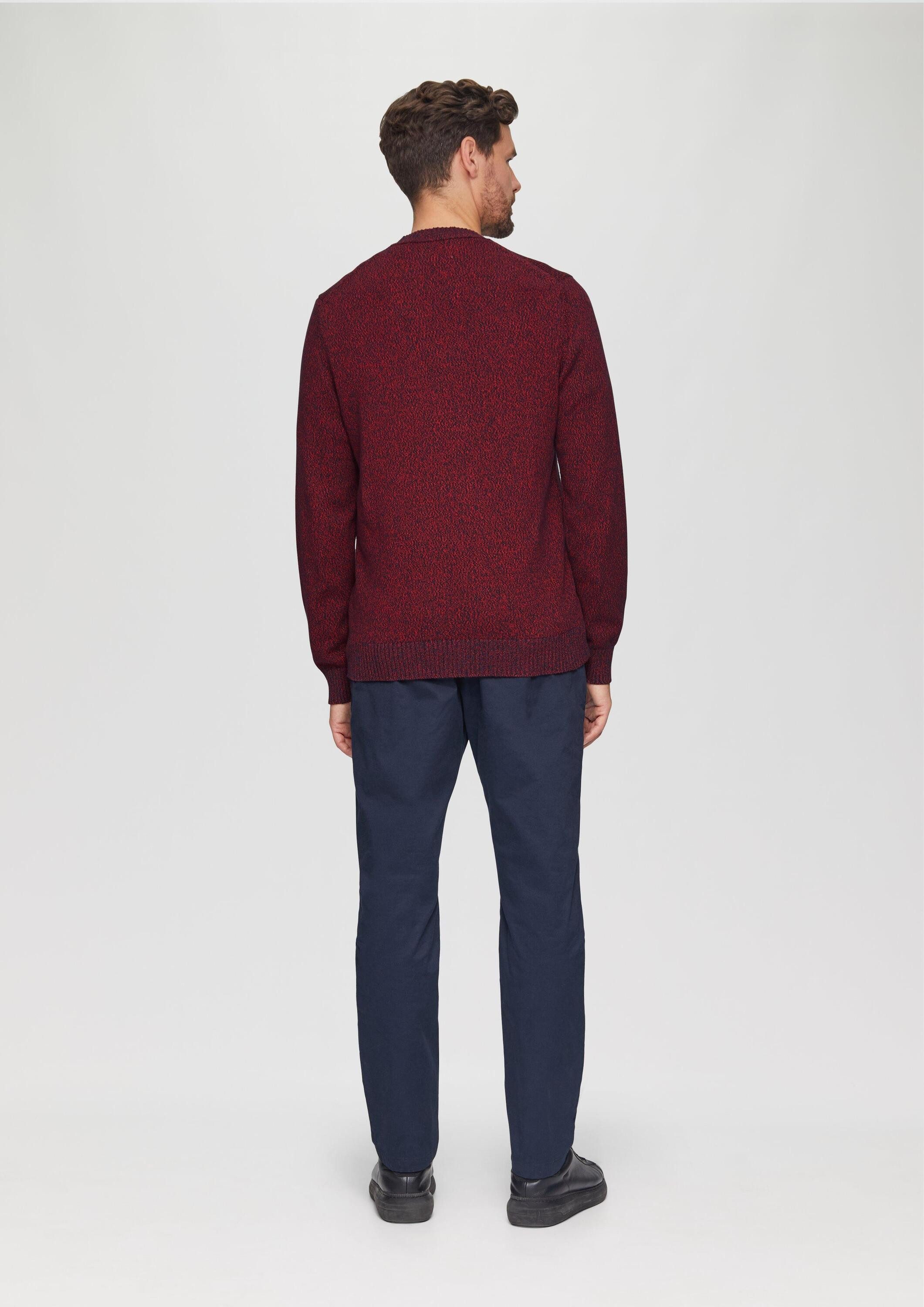 s.Oliver Longpullover Strickpullover Strickpullover mit Logo in Melange-Optik