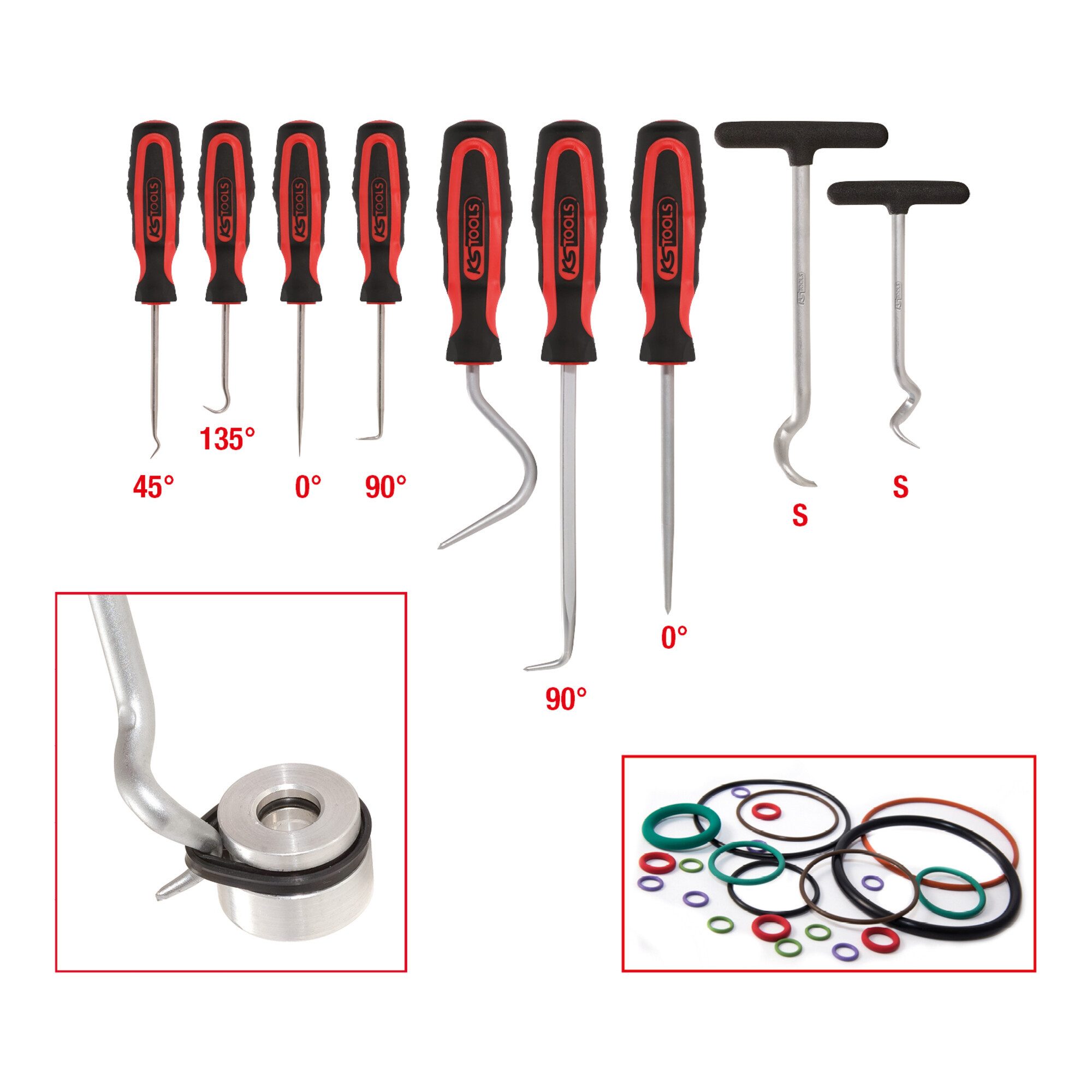 KS Tools Karosseriescheibe KS Tools Master Haken-Werkzeug-Satz, 9-teilig