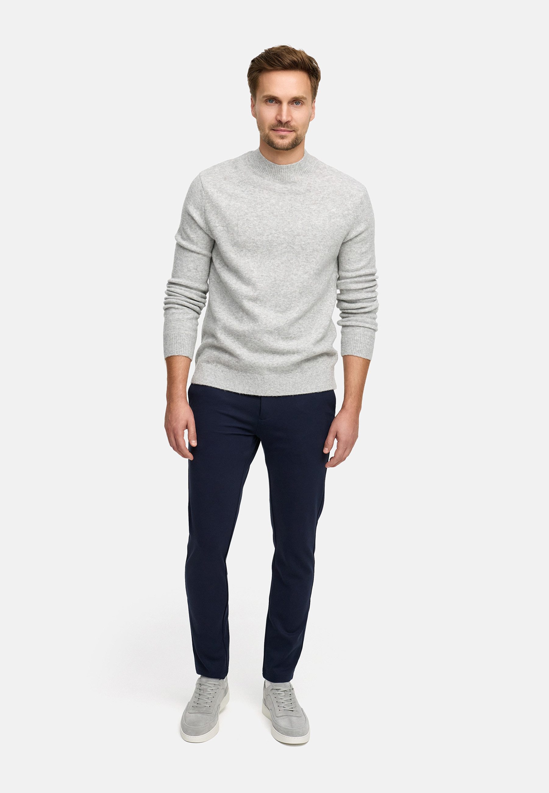 Jeff Strickpullover Herren JFCollin turtle Pullover Herrenpullover Stehkragenpullover aus Strick mit Rippbündchen