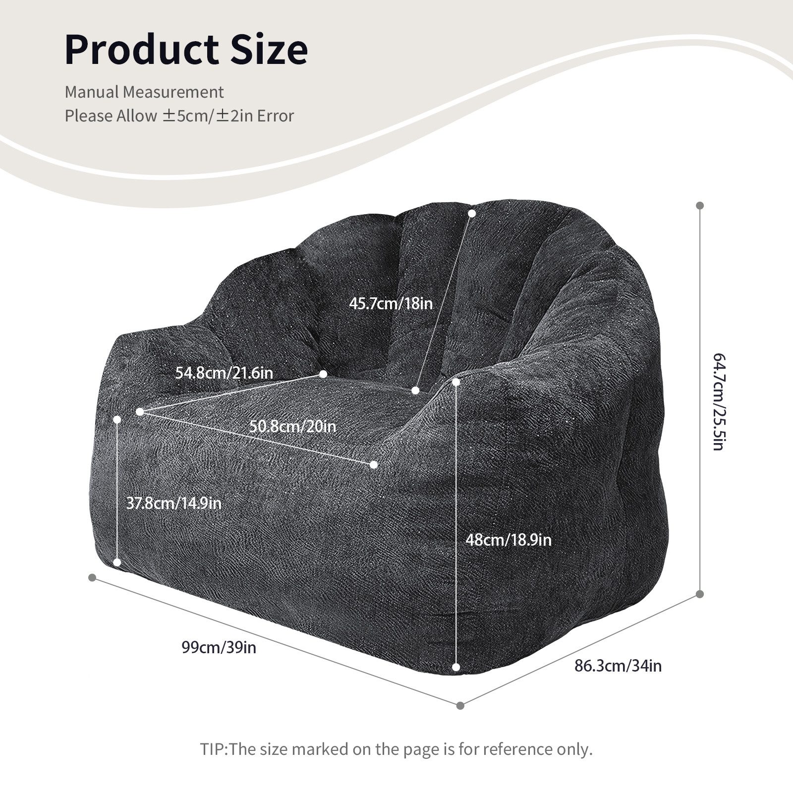 HAUSS SPOLE Loungesessel Rund ergonomisch Relaxsofa Loungesessel für Erwachsene in Schwarz
