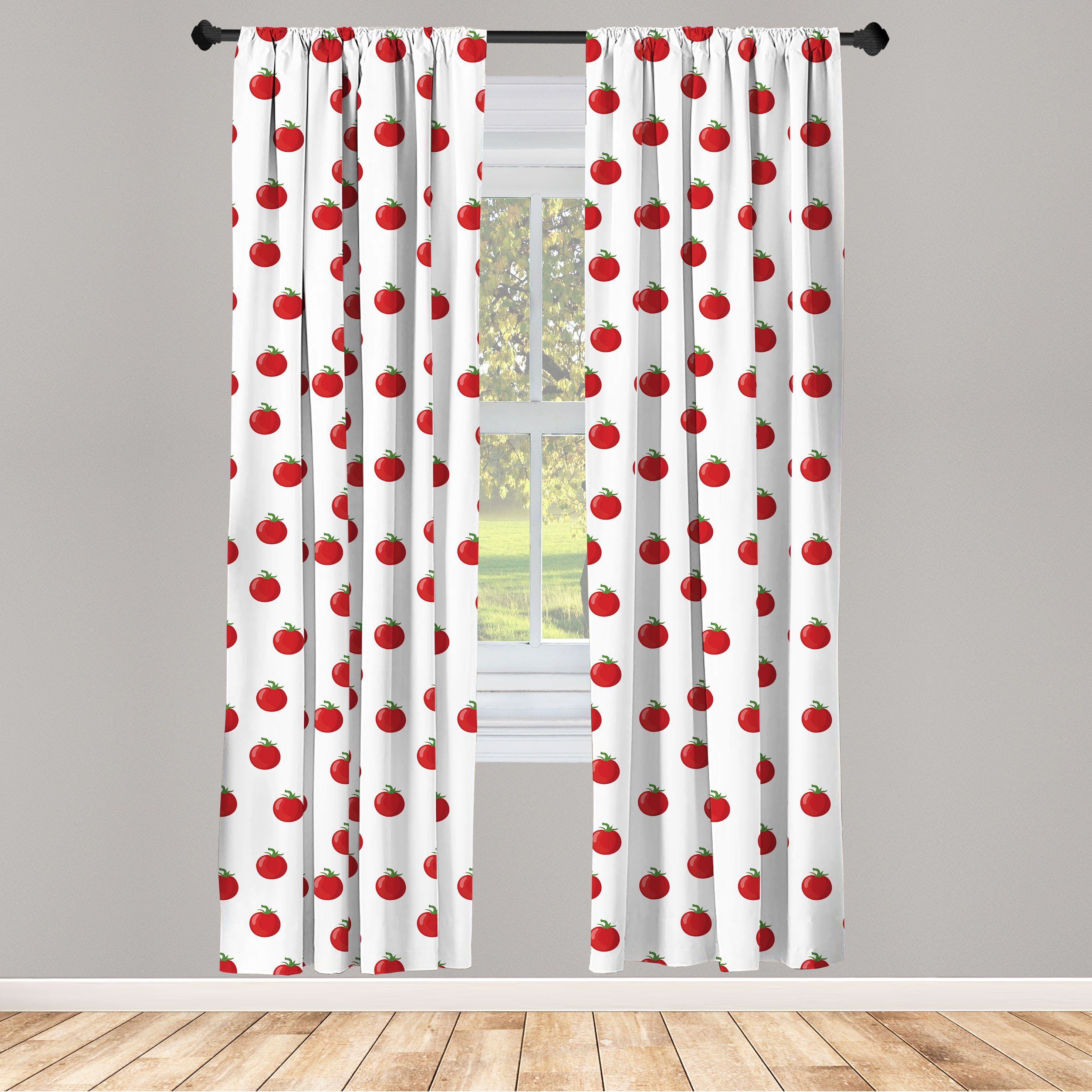Gardine Vorhang für Microfaser, Abakuhaus, Gesunde Schlafzimmer Wohnzimmer Dekor, Artikel Repetitive Tomate