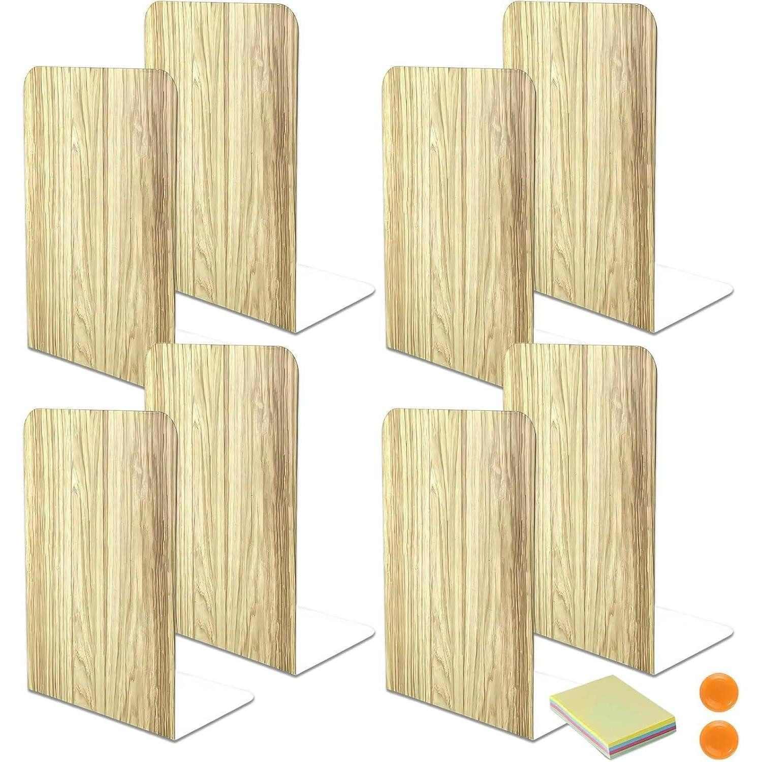 LuxusKollektion Buchstütze Bookends Metal Books CD DVD Office 4 Paar Nachahmung Holzmaserung