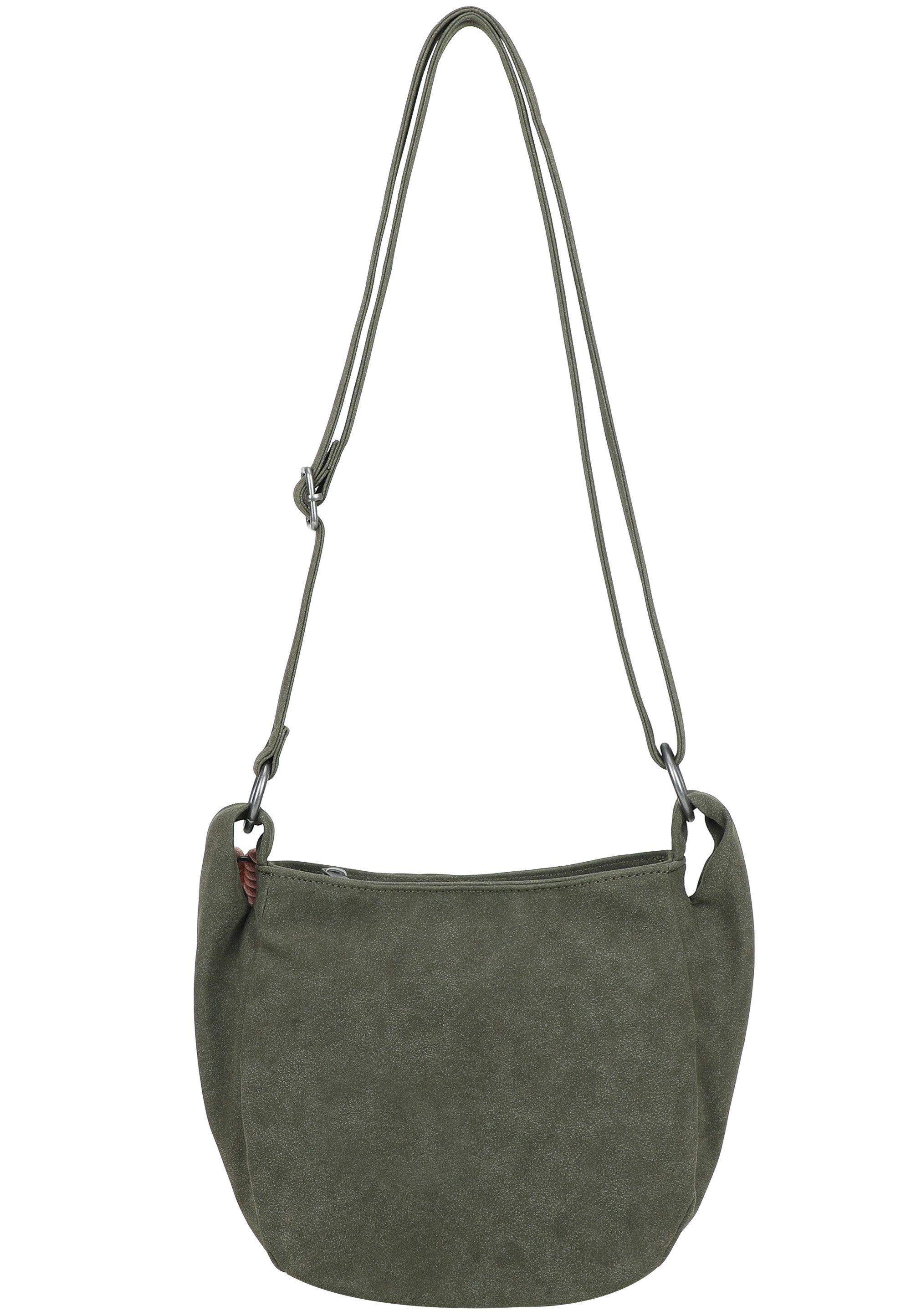 Fritzi aus Preußen Schultertasche Sue02 Suede Jacky Soft Dark Anthra, mit modischer Kordelschnur