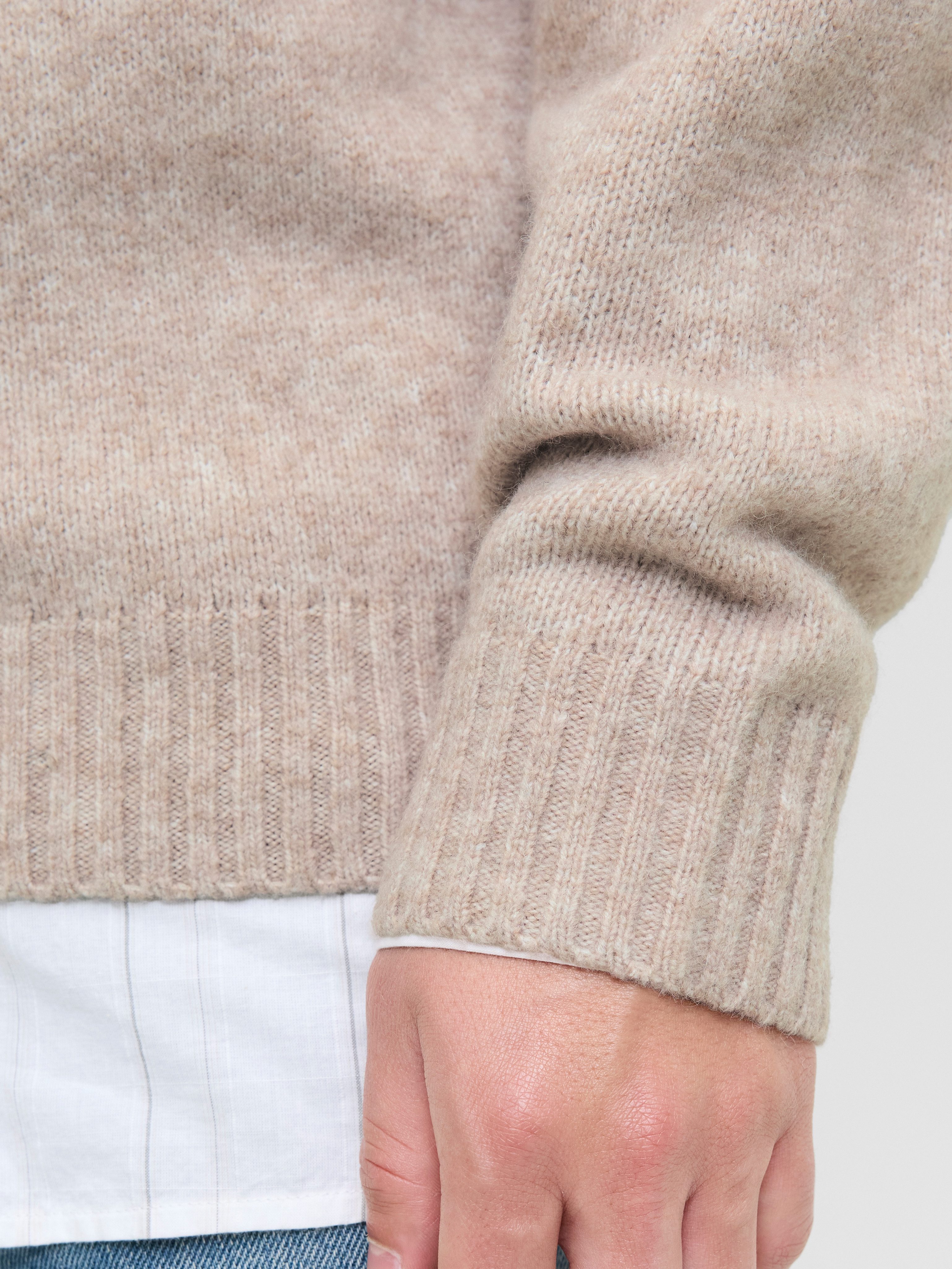 Jack & Jones Rundhalspullover JJESOHO OLLIE KNIT CREW NECK SN Materialmix, relaxed fit – Bild 4 von 5