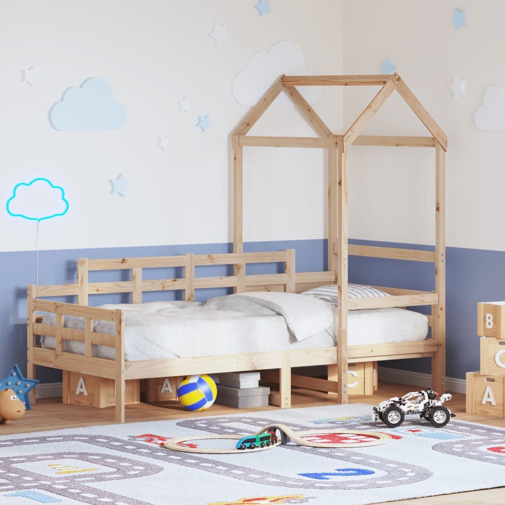 vidaXL Bett, Tagesbett mit Dach 90x200 cm Massivholz Kiefer günstig online kaufen