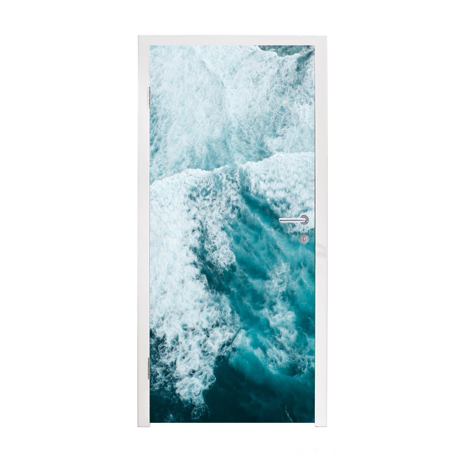 - Türaufkleber, Fototapete MuchoWow 75x205 Tür, Meer Matt, Hawaii, (1 St), - cm bedruckt, für Wasser Türtapete
