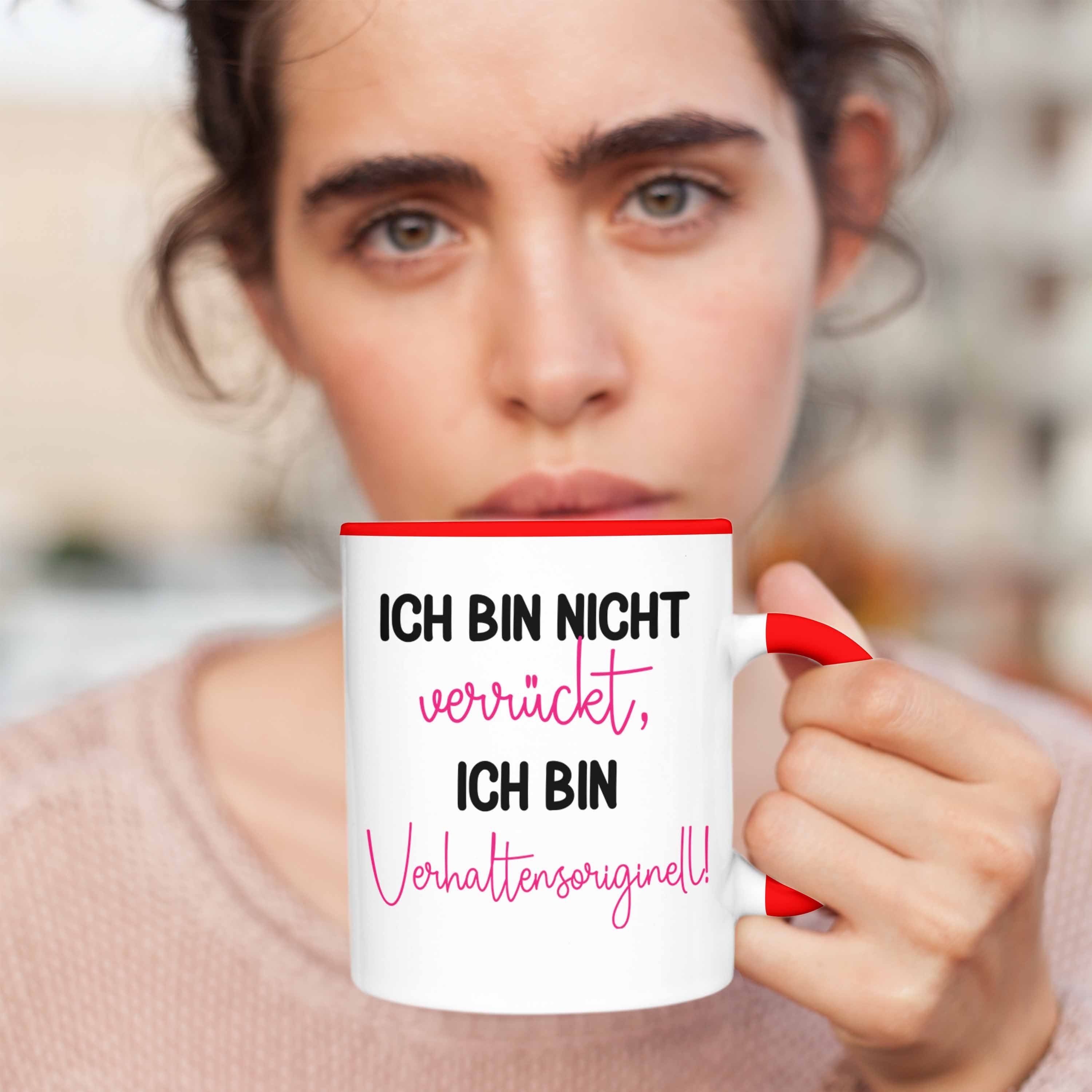 Bin - Spruch Kollegin Nicht Ich Trendation Frauen Geschenkidee Verhaltensoriginell Rot mit Freundin Verrückt für Tasse Trendation Sondern Tasse