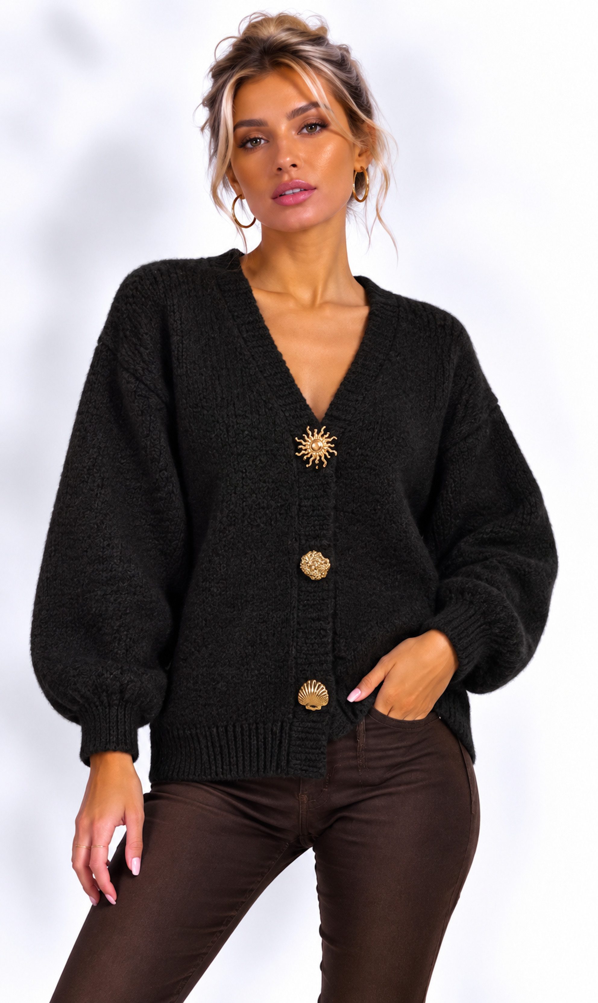 Worldclassca Cardigan WORLDCLASSCA Strickjacke Oversize Cardigan Strickpulllover Fashion Neue Kollektion - Stilvolle und gemütliche Strickmode für Damen