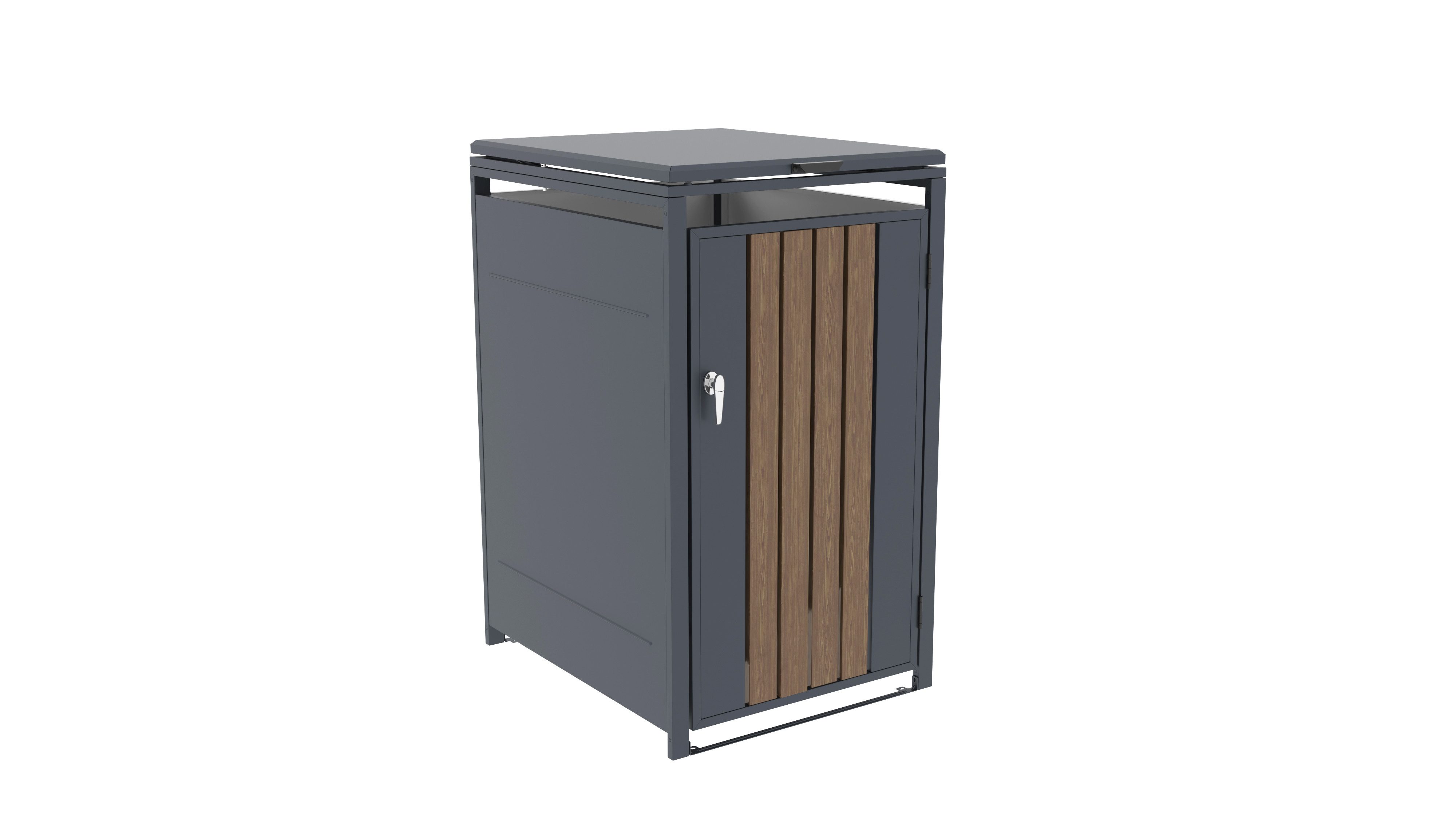 KONIFERA Mülltonnenbox Bilbao Premium, Metall pulverbeschichtet, Deckel mit Gasdruckfeder, abschließbar, BxTxH: 68x80x117 cm