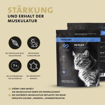 Peticare Futterbehälter Muskulatur & Aktiv Pulver-Mix für Katzen - petCat Health 3503, (125-tlg)