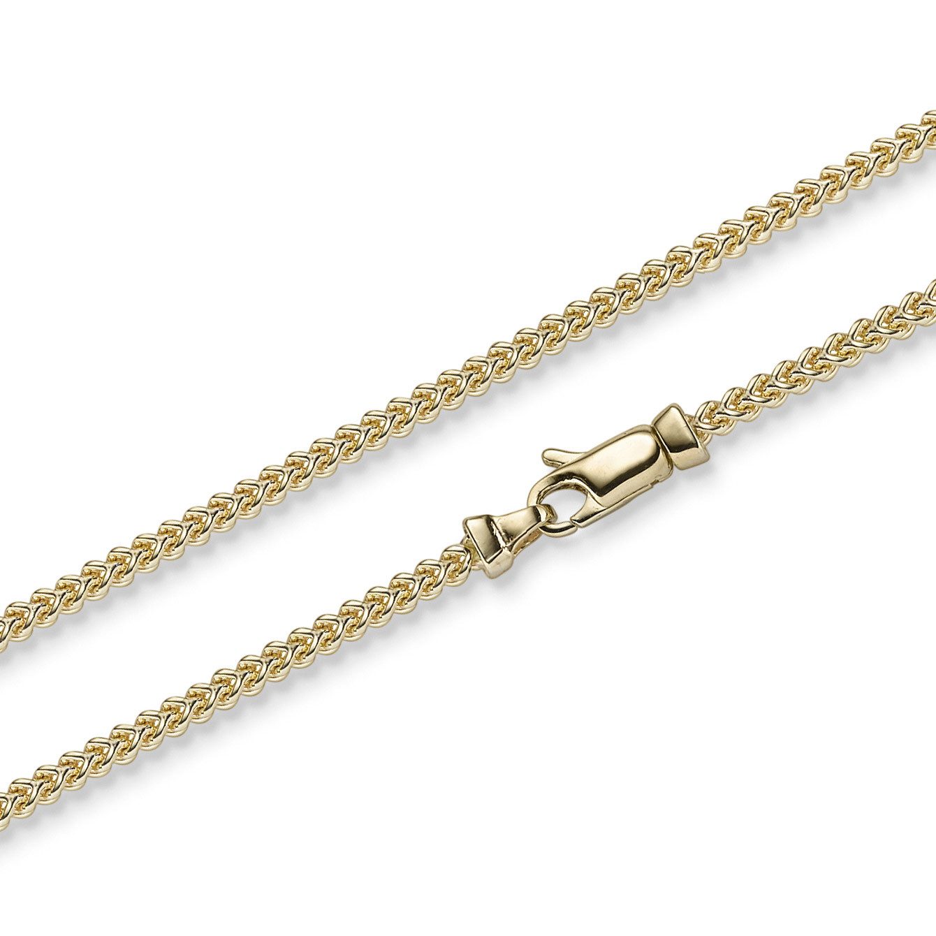 HOPLO Goldkette Goldkette Franco Kette Halskette 2,0 mm 70 cm 585-14 Karat Gold, Made in Germany