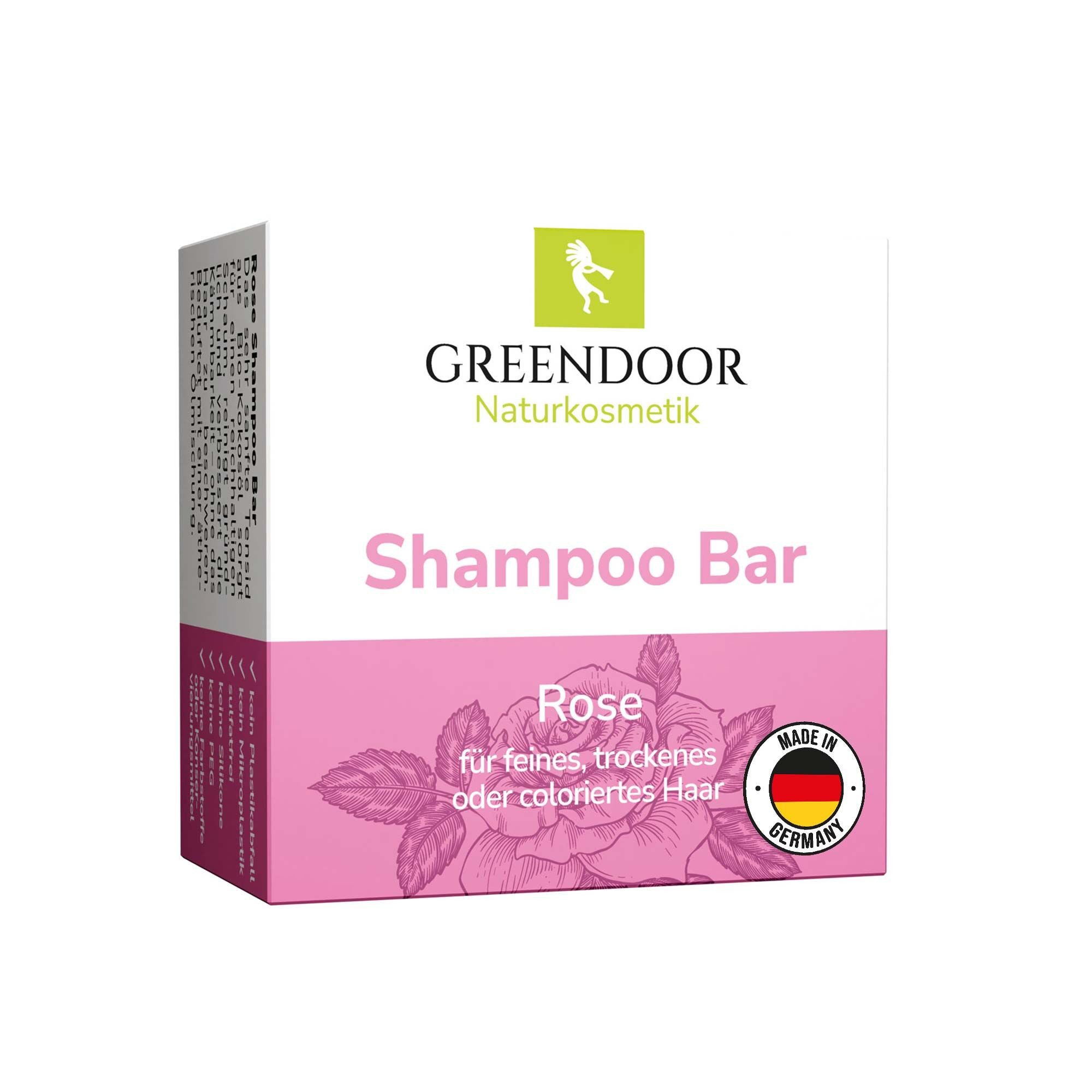 GREENDOOR Festes Haarshampoo Shampoo Bar Rose
