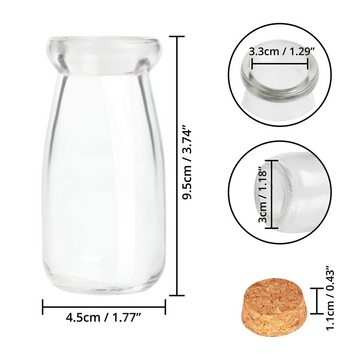 Belle Vous Aufbewahrungsdose 12er Set kleine Glasflaschen mit Korken 100ml, 12er Pack Mini Glasflaschen mit Korken 100ml