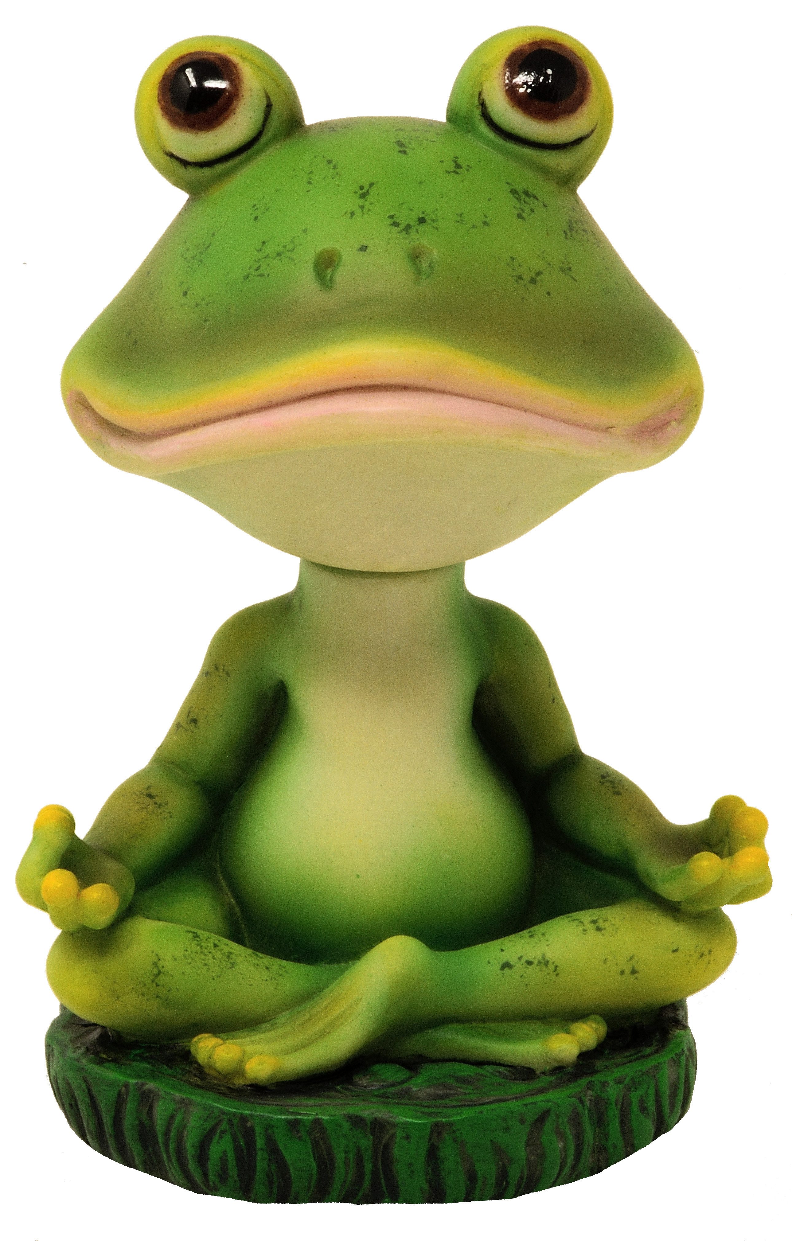 Dekofigur Wackelkopf Yoga Frosch Auto Figur