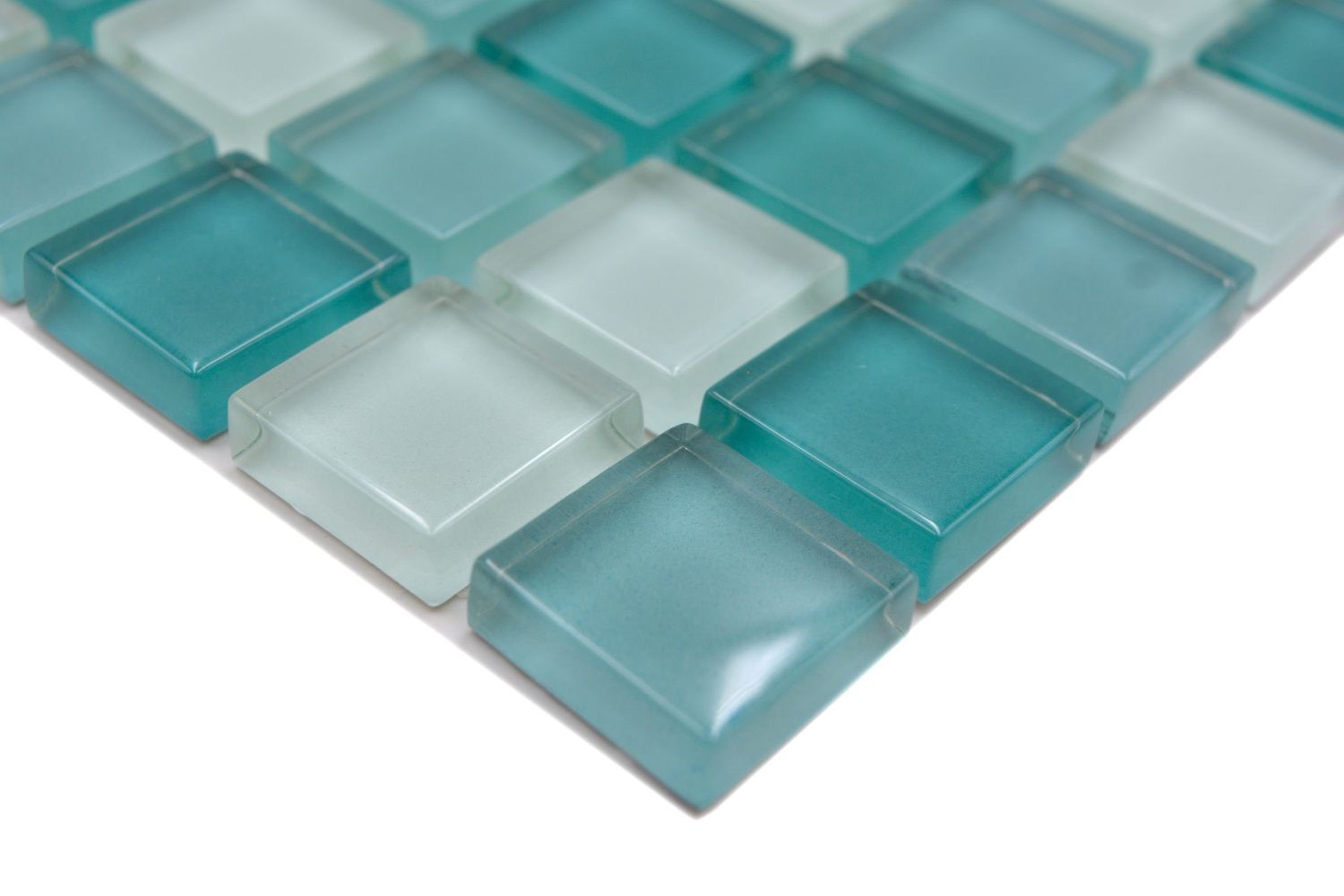 Mosani Mosaikfliesen Glasmosaik Mosaikfliesen türkis grün BAD WC Küche WAND
