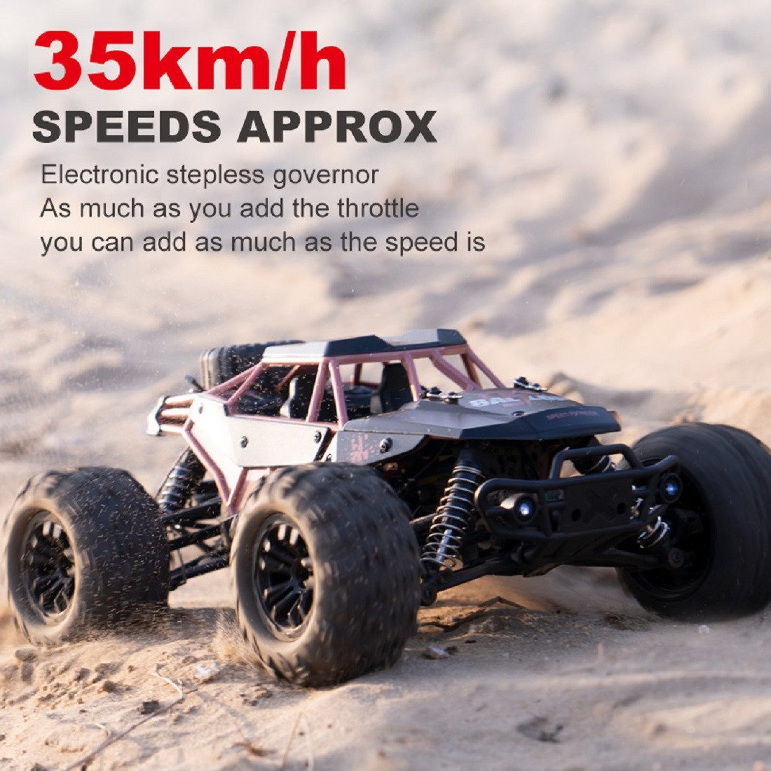 FUNFY RC-Auto bürstenloser Motor, 4WD RC-Auto im Maßstab 1:16 (Höchstgeschwindigkeit von 35 KM/Std., Geeignet für Hochgeschwindigkeits-Offroad-Abenteuer), High speed, all-terrain RC car with 40+ minutes battery life.