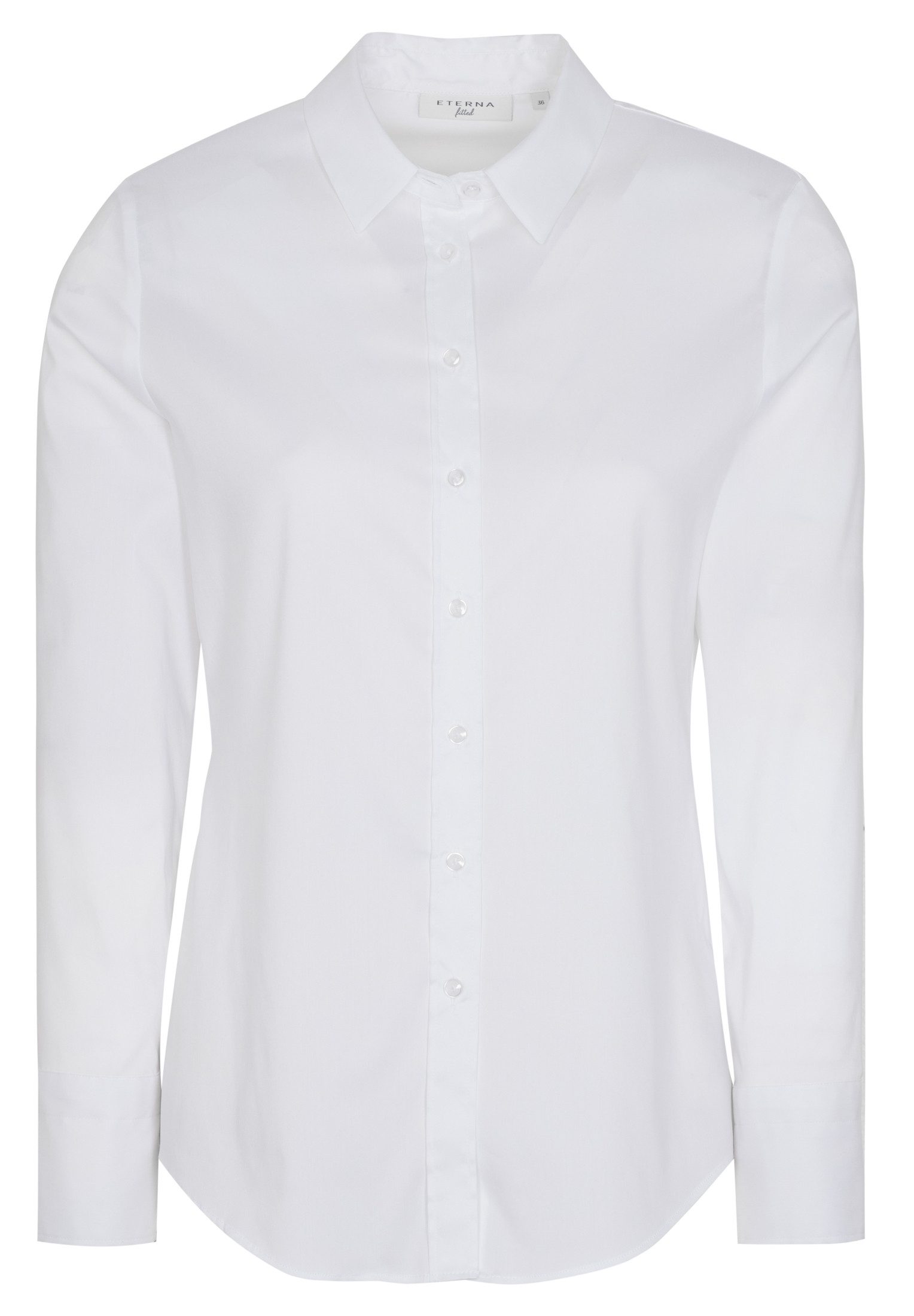 Eterna Blusentop ETERNA FITTED Performance Shirt Langarm Bluse weiss twill 5377-00-DF04