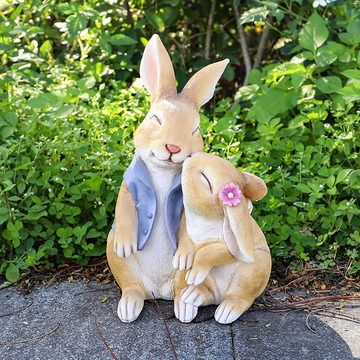 Mrichbez Gartenfigur Fantasy Bunny Outdoor Art Décor Tierfiguren Ornament, (1 St., für Garten Hof Rasen Indoor Skulptur), für Thanksgiving Day, Weihnachtsstatue Dekorationen
