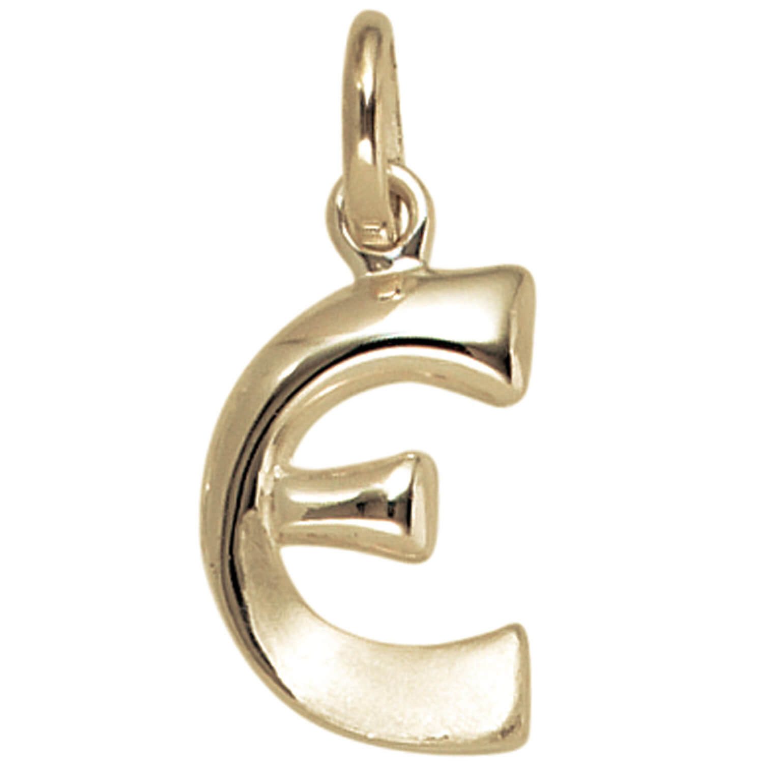 Kettenanhänger Anhänger Buchstabe E aus 375 Gelbgold
