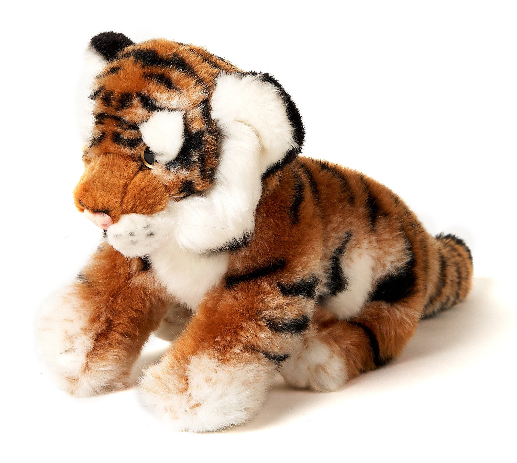 Uni-Toys Kuscheltier Tiger Baby, sitzend - 20 cm (Höhe) - Plüsch-Wildtier - Plüschtier, zu 100 % recyceltes Füllmaterial