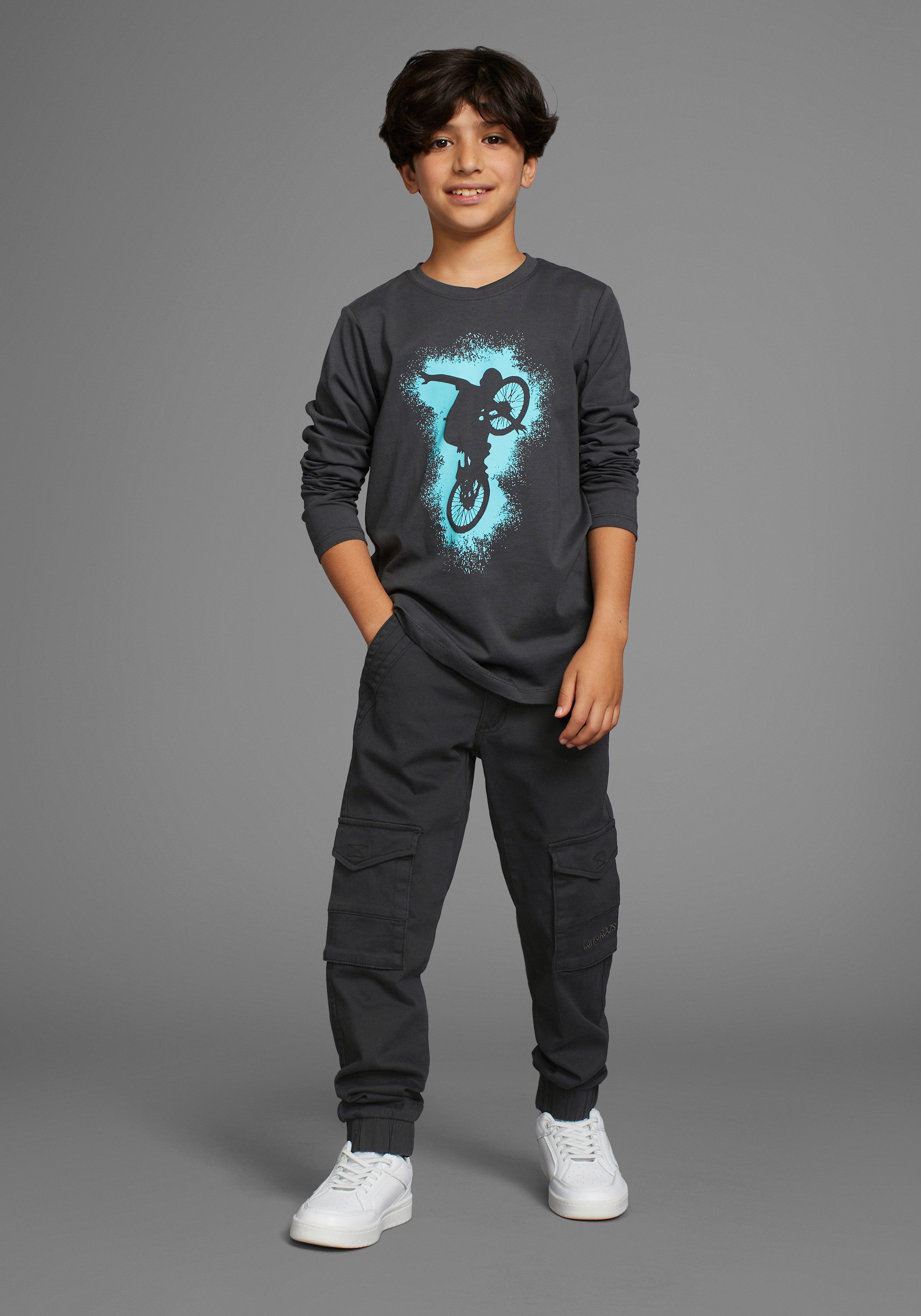 KangaROOS Cargohose Hose mit Cargotaschen, mit Logo-Stickerei