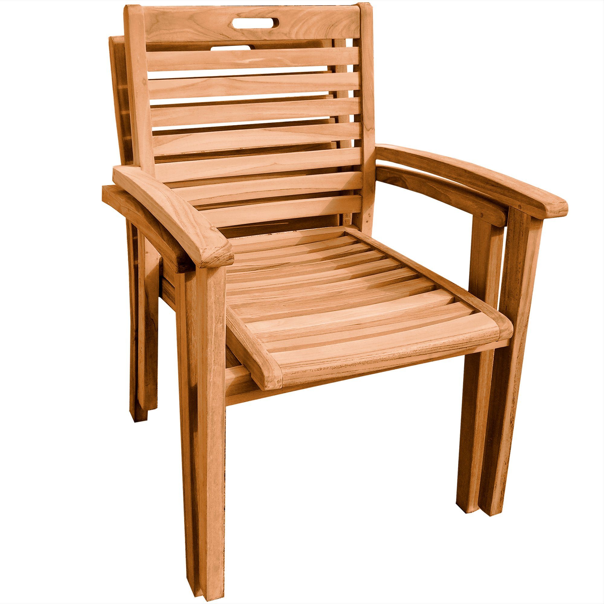 Teako Design Stapelstuhl Teak Stapelstuhl Tirol - 2 Stück