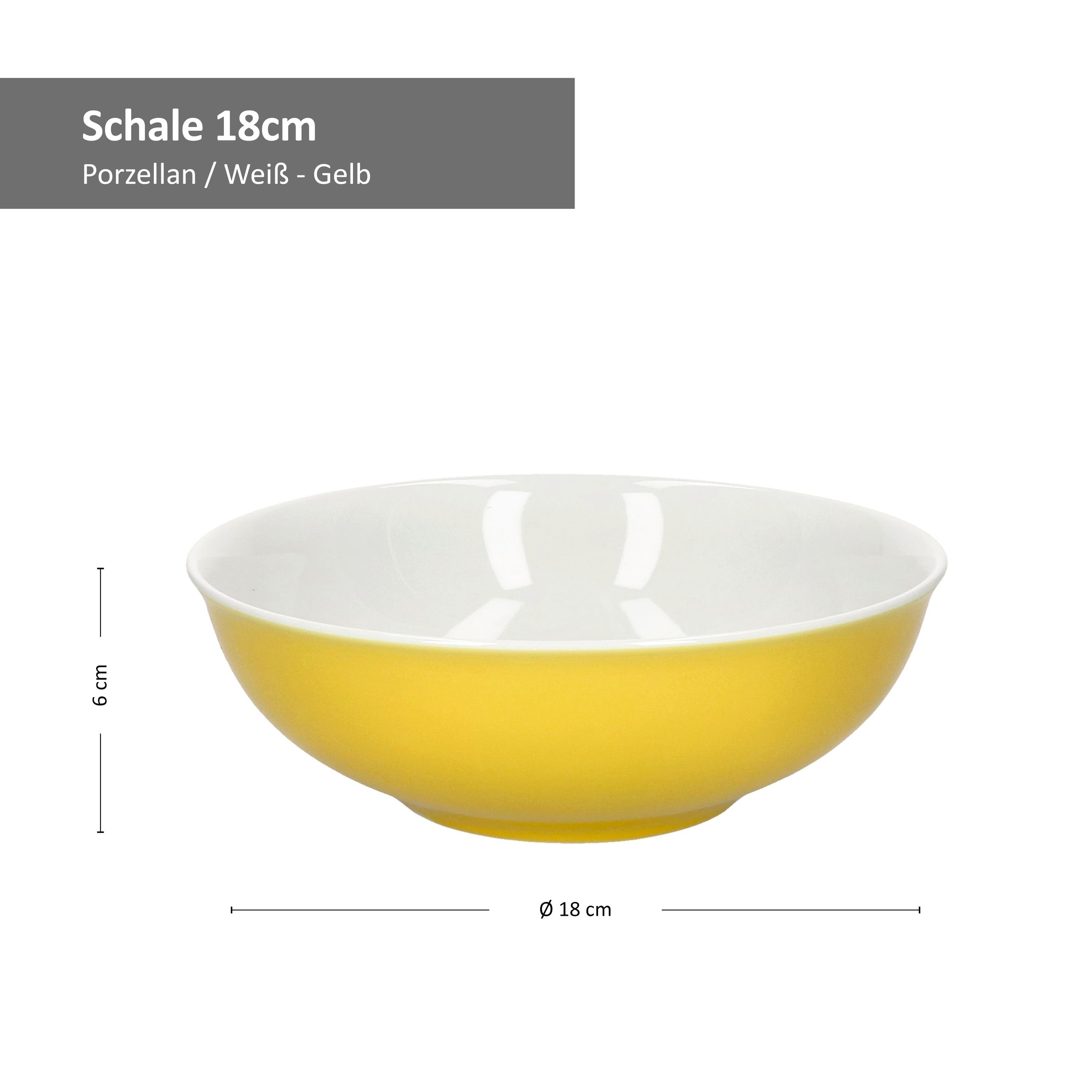 Ritzenhoff & Breker Servierschale 4er Set Schale 18cm Gelb Doppio - Ritzenhoff 64261, Porzellan