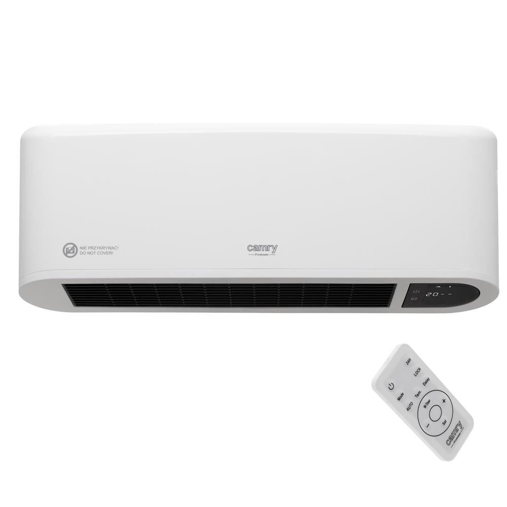 Camry Heizlüfter CR 7753 Luftschleier-Heizgerät Wandmontage mit Fernbedienung, 2000 W, Kaltluftfunktion, Fensteröffnungserkennung, Bad Flur Büro Wohnraum